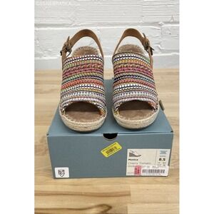 Toms Multicolor Women`s Monica Platform Rope-Wrapped‎ Wedge Woven Size 8.5